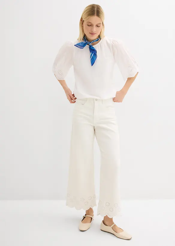 Maglia con ricami traforati, bonprix