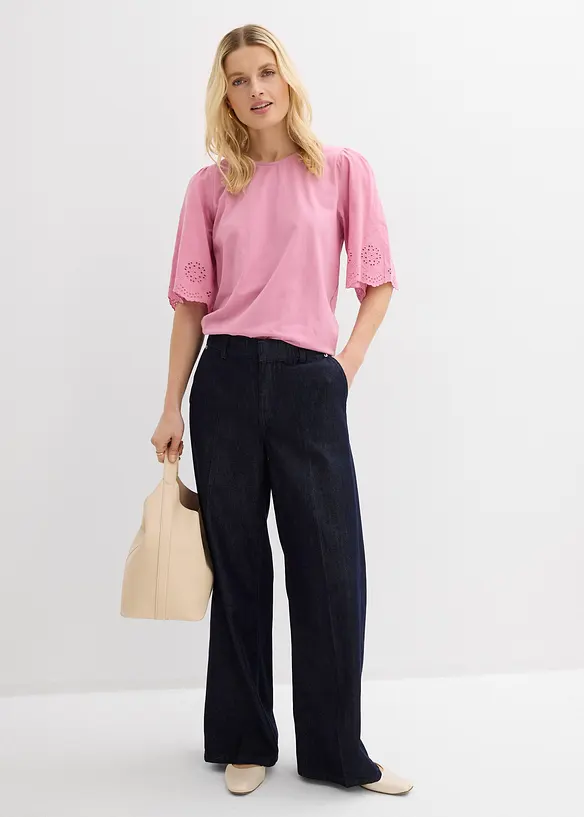 Maglia con ricami traforati, bonprix