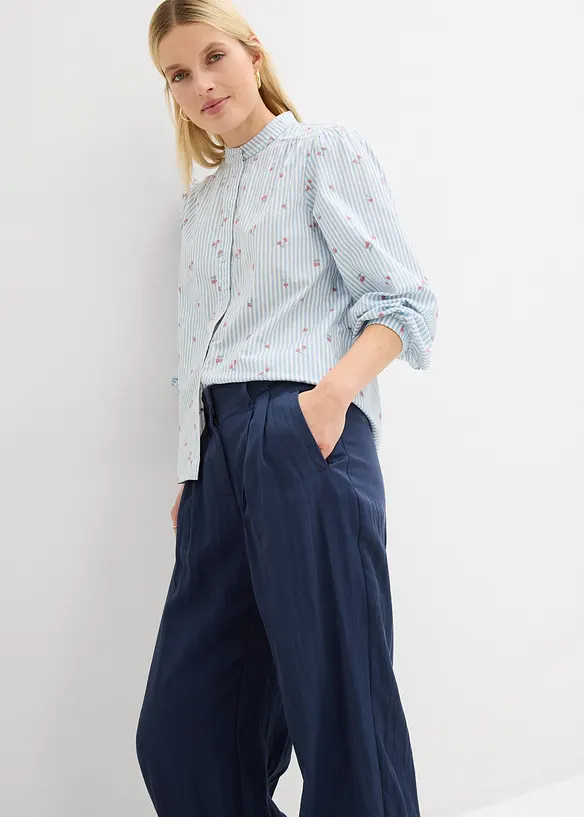 Pantaloni in twill con vita regolabile, bonprix