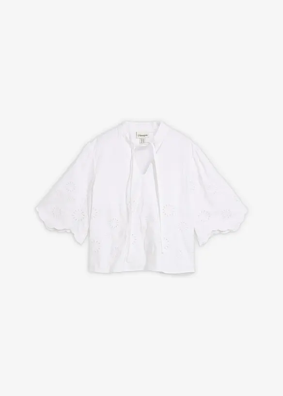 Tunica corta con ricami traforati, bonprix