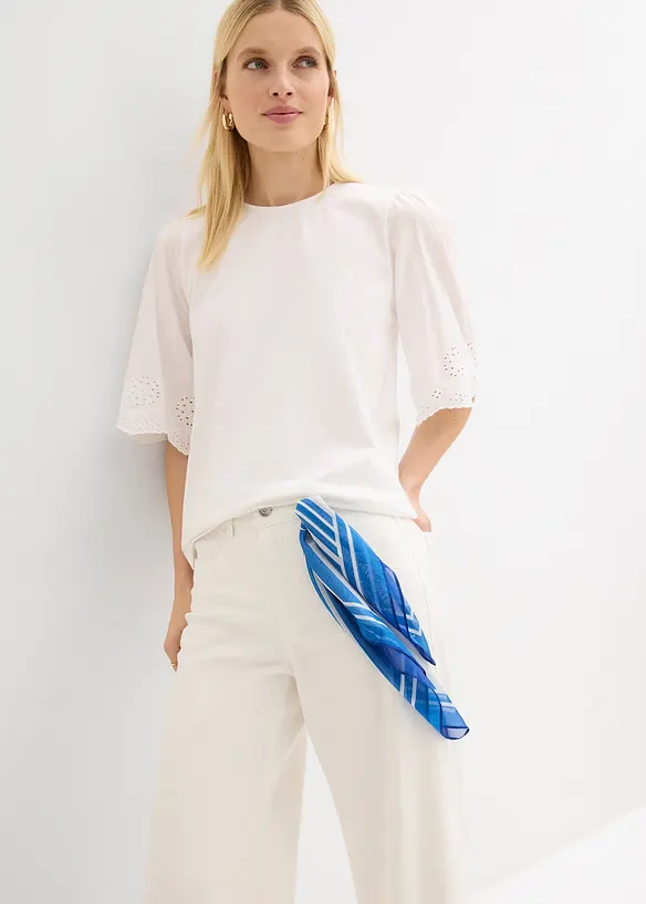 Pantaloni culotte in misto cotone elasticizzato, bonprix