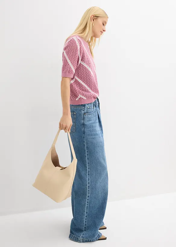 Maglione traforato in puro cotone, bonprix