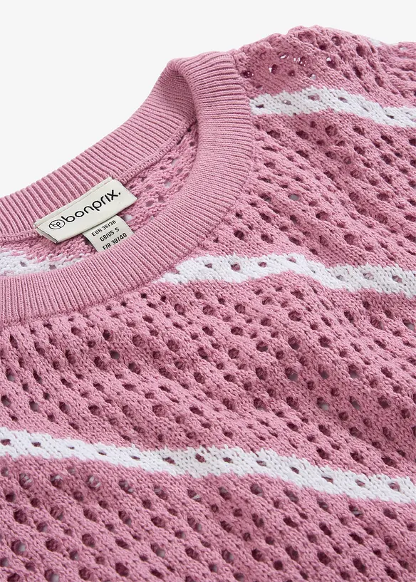 Maglione traforato in puro cotone, bonprix