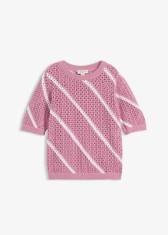 Maglione traforato in puro cotone, bonprix