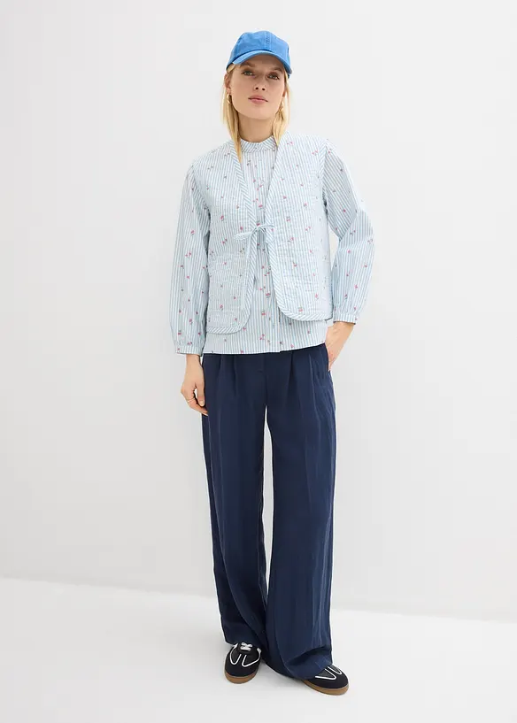 Gilet trapuntato con ricami floreali, bonprix