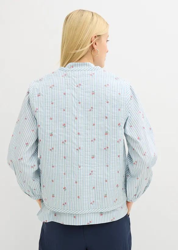 Gilet trapuntato con ricami floreali, bonprix