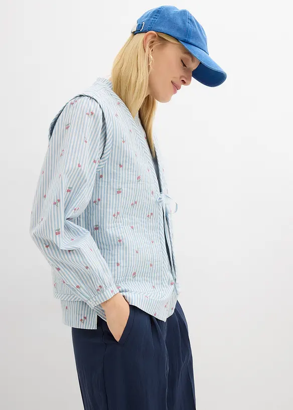 Gilet trapuntato con ricami floreali, bonprix