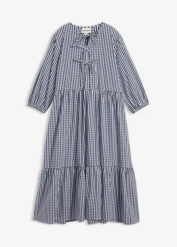 Abito midi in misto cotone elasticizzato, bonprix