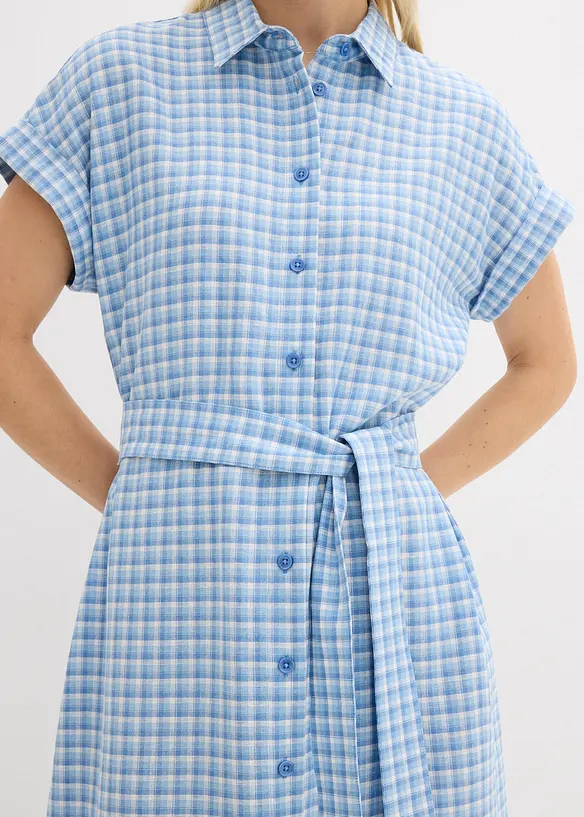 Abito chemisier in misto lino, bonprix