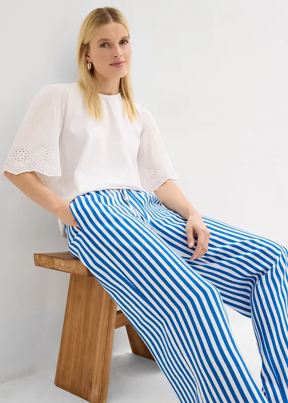 Pantaloni larghi in misto viscosa fluente, bonprix