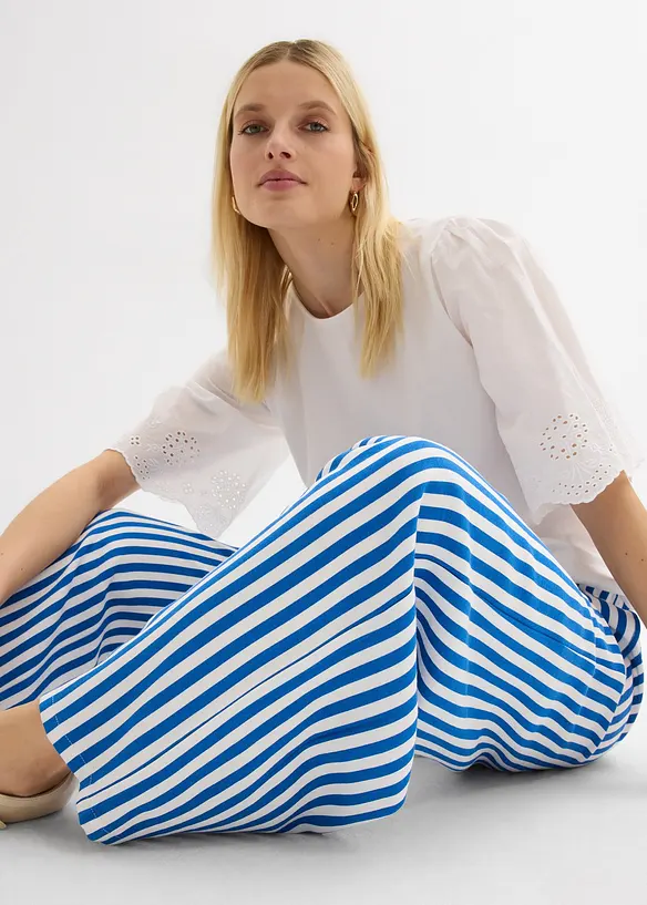 Pantaloni larghi in misto viscosa fluente, bonprix