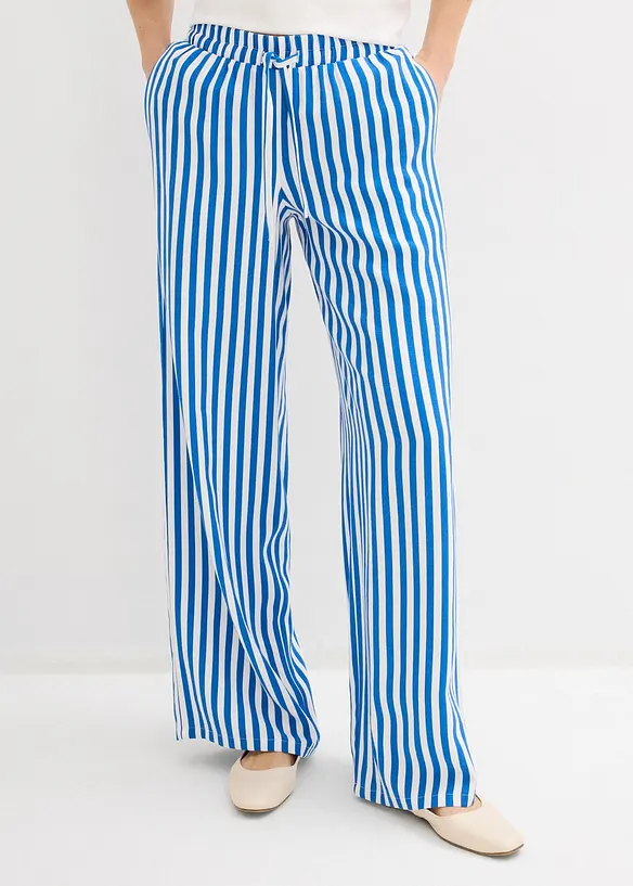Pantaloni larghi in misto viscosa fluente, bonprix
