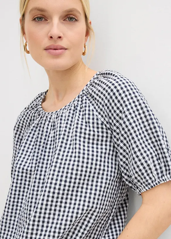 Blusa a maniche corte in puro cotone, bonprix
