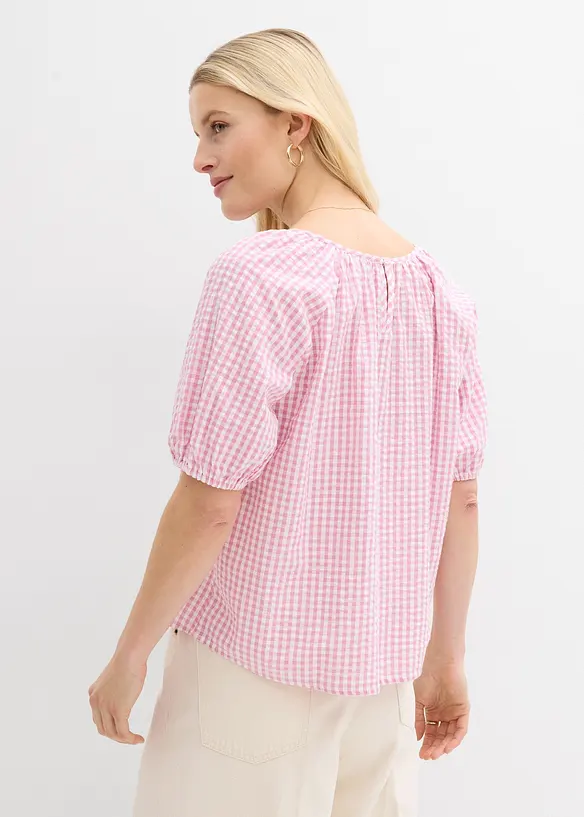 Blusa a maniche corte in puro cotone, bonprix