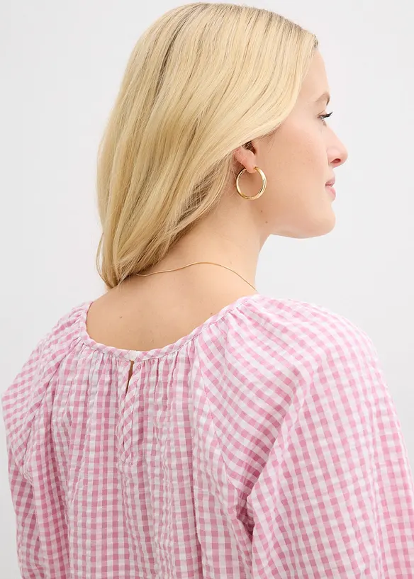 Blusa a maniche corte in puro cotone, bonprix