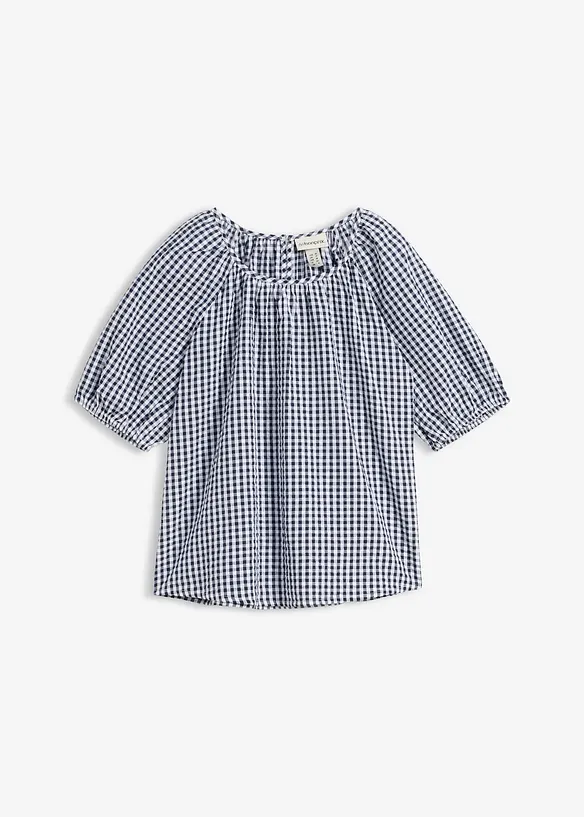 Blusa a maniche corte in puro cotone, bonprix