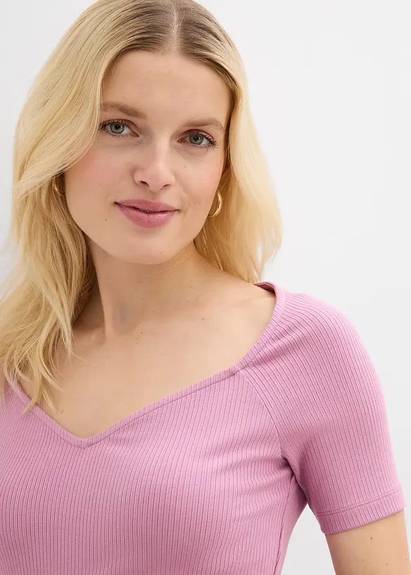 Maglia a costine in misto viscosa, bonprix