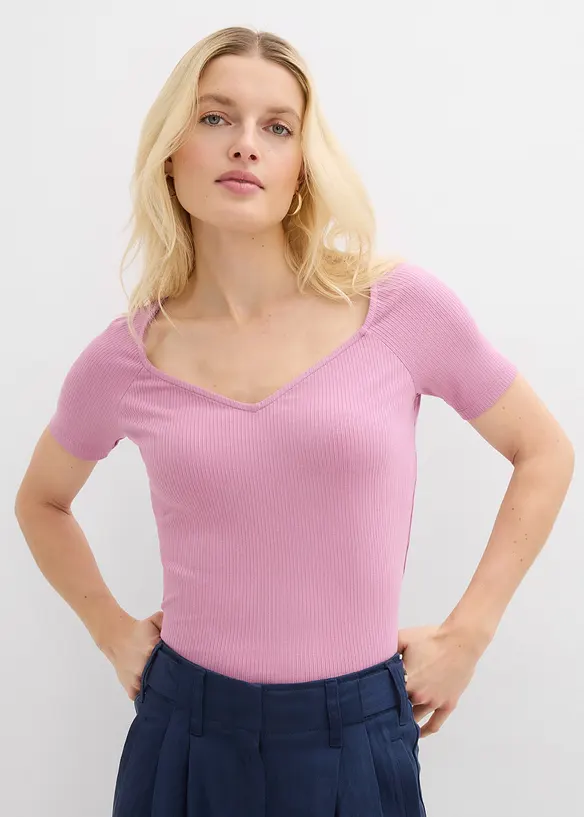 Maglia a costine in misto viscosa, bonprix