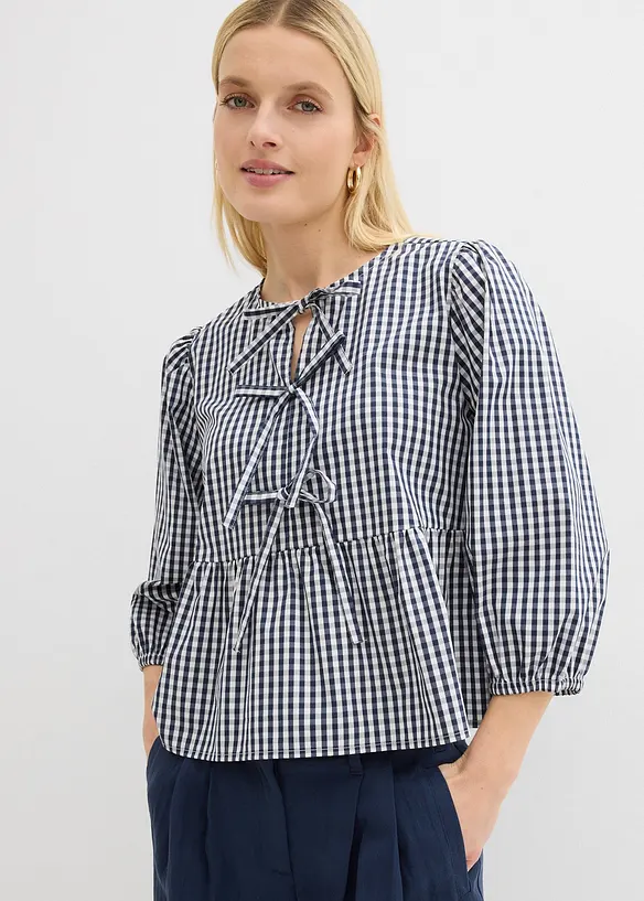 Blusa con allacciatura a fiocchetti, bonprix