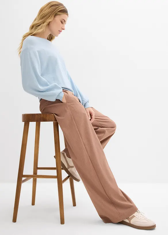 Pantaloni a palazzo con elastico in vita, bonprix