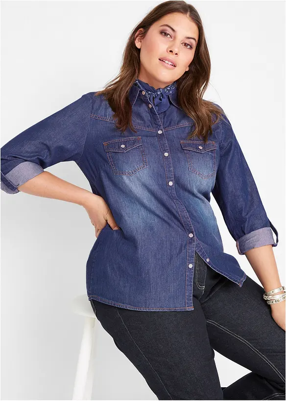 Camicia in jeans di puro cotone biologico, bonprix
