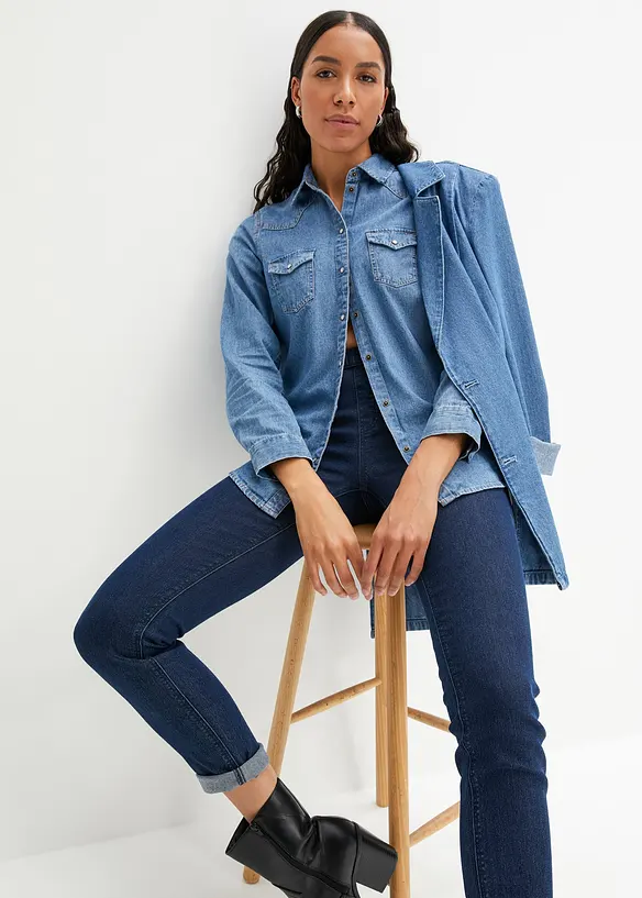 Jeggings skinny con cinta comoda, vita media, bonprix