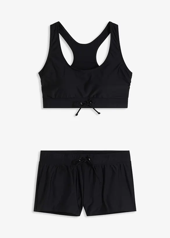 Bikini a bustier con pantaloncini da mare (set 2 pezzi), bonprix