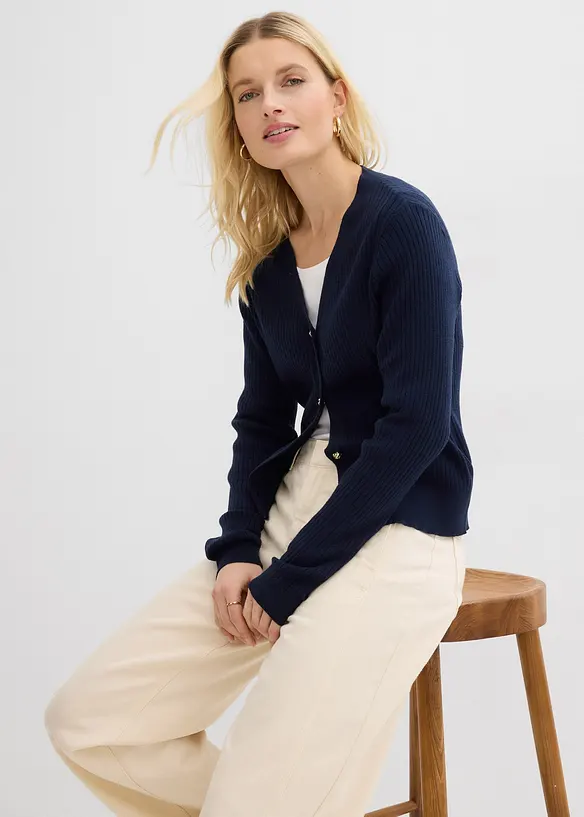 Jeans barrel, vita media, bonprix