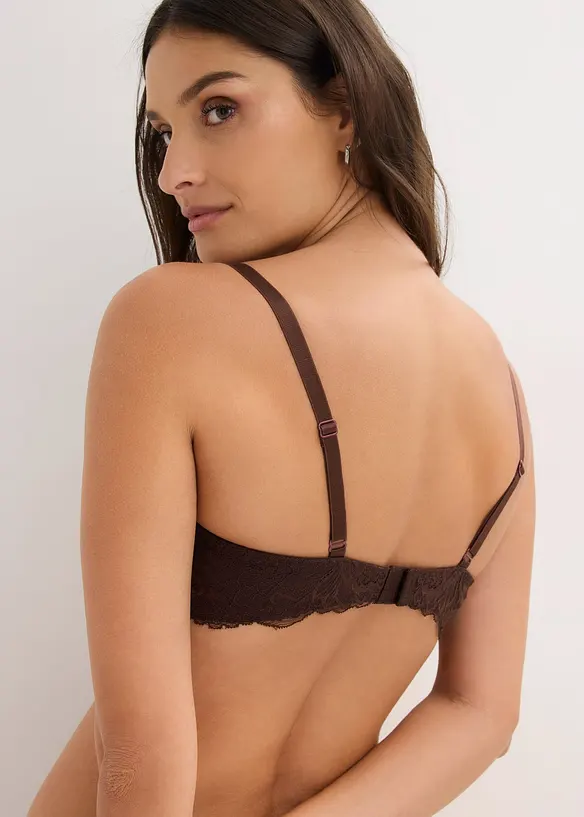 Reggiseno con ferretto, piccola imbottitura e pizzo delicato, bonprix