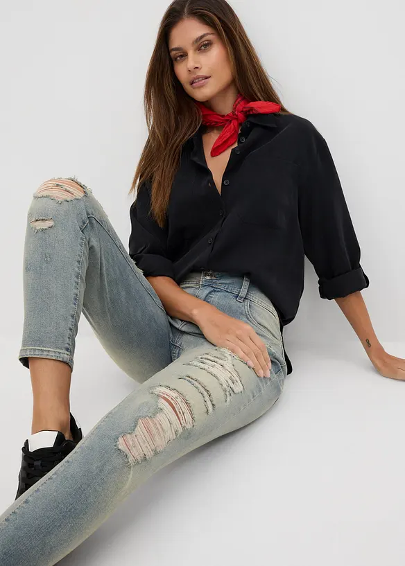 Jeans skinny elasticizzati, vita alta, bonprix