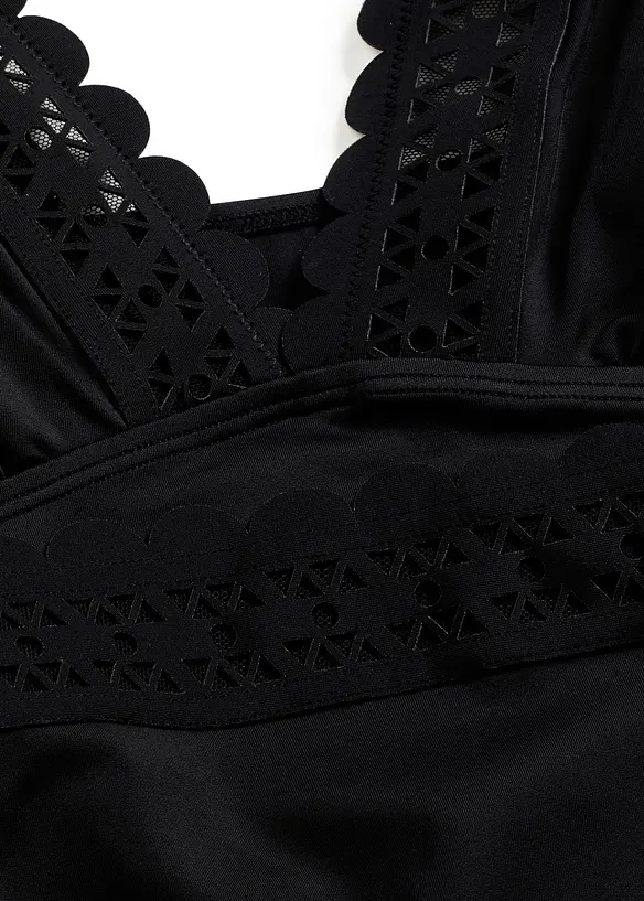 Costume intero con inserti laser cut, bonprix