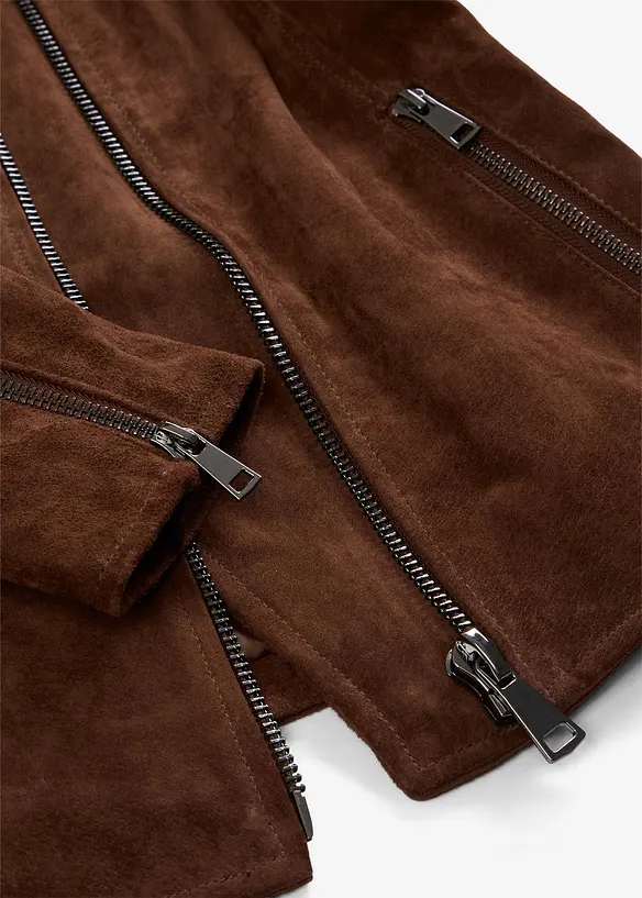 Giacca biker in pelle scamosciata, bonprix