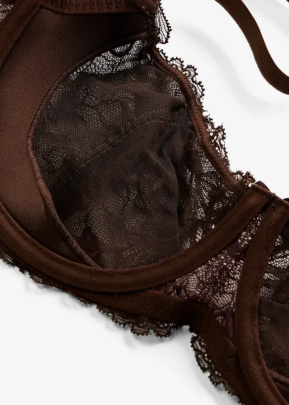 Reggiseno con ferretto, piccola imbottitura e pizzo delicato, bonprix
