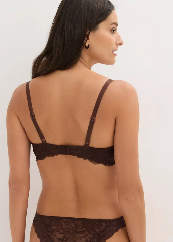 Reggiseno con ferretto, piccola imbottitura e pizzo delicato, bonprix