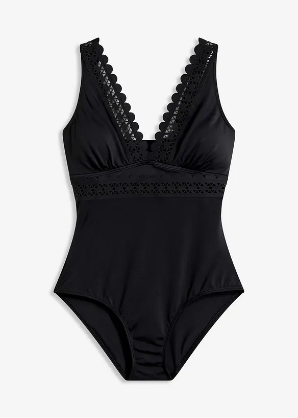 Costume intero con inserti laser cut, bonprix