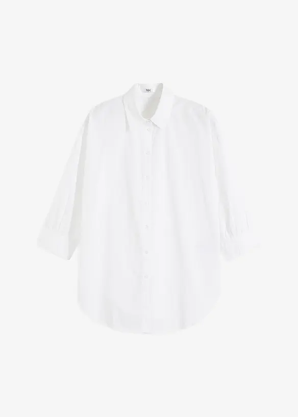Camicetta oversize in cotone con maniche a 3/4, bonprix