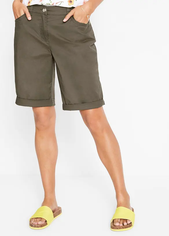 Bermuda in popeline di cotone con cinta comoda, bonprix