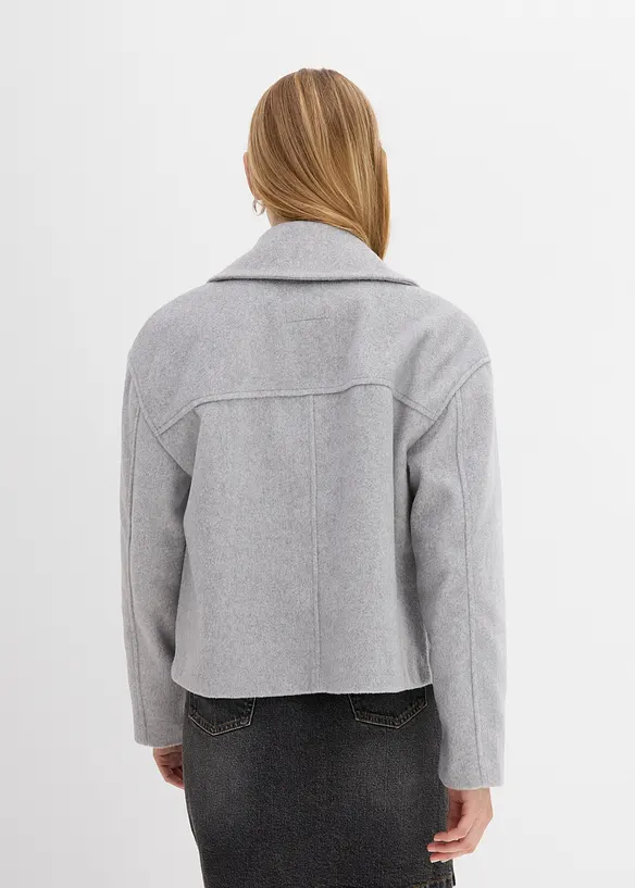 Giacca corta oversize in simil lana, bonprix