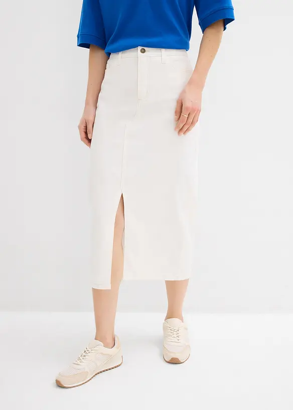 Gonna midi di jeans, bonprix