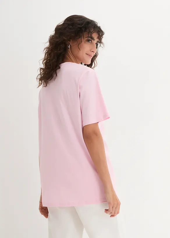 Maglia lunga e larga con scollo a V e maniche corte (pacco da 5), bonprix