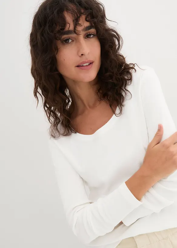 Maglia a maniche lunghe in puro cotone biologico, bonprix