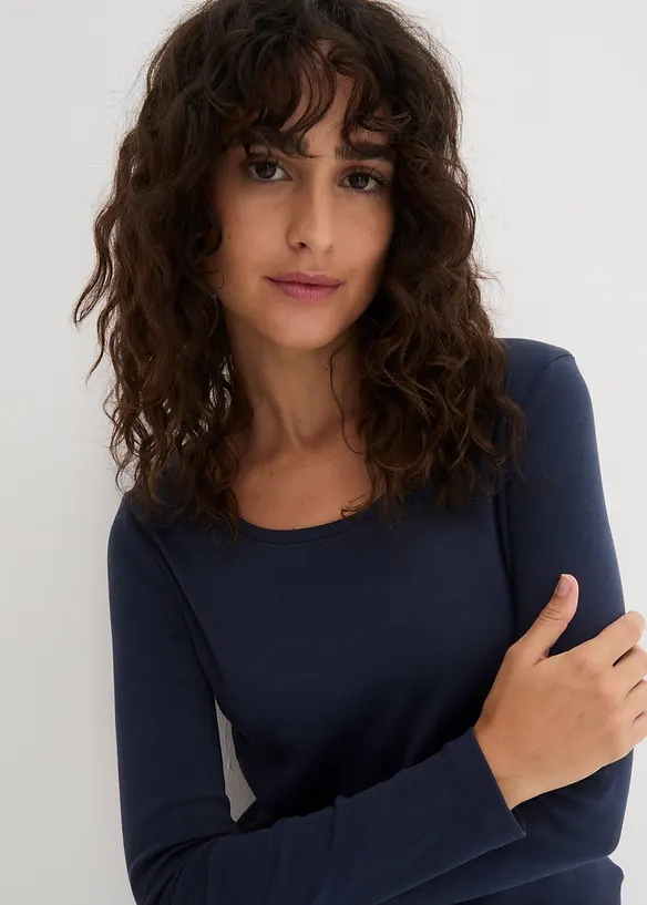 Maglia a maniche lunghe in puro cotone biologico, bonprix