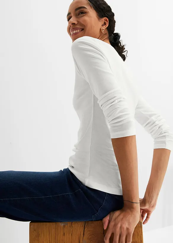 Maglia a maniche lunghe in puro cotone biologico, bonprix