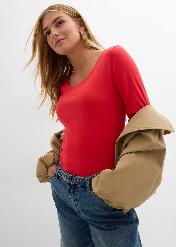 Maglia a maniche lunghe in puro cotone biologico, bonprix