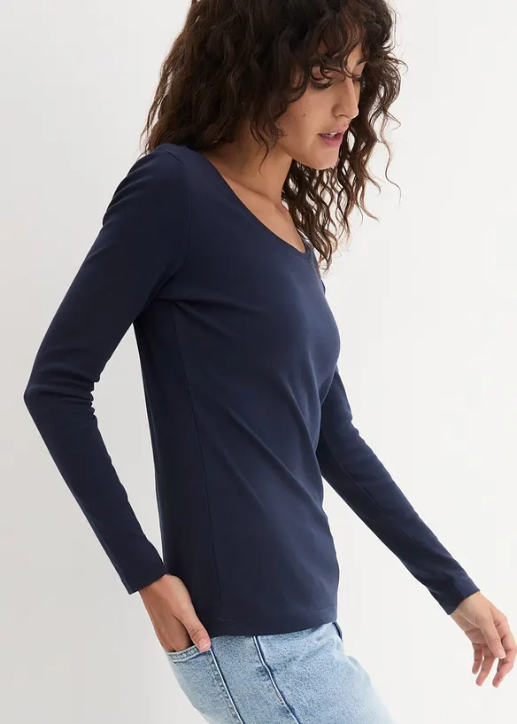 Maglia a maniche lunghe in puro cotone biologico, bonprix