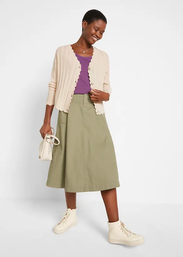 Cardigan cropped traforato, bonprix