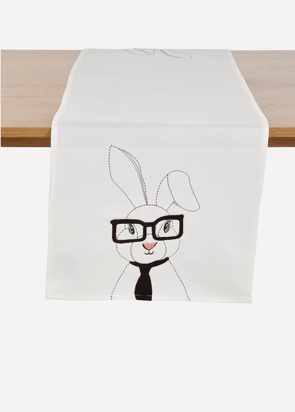 Runner tavolo con coniglio ricamato, bonprix