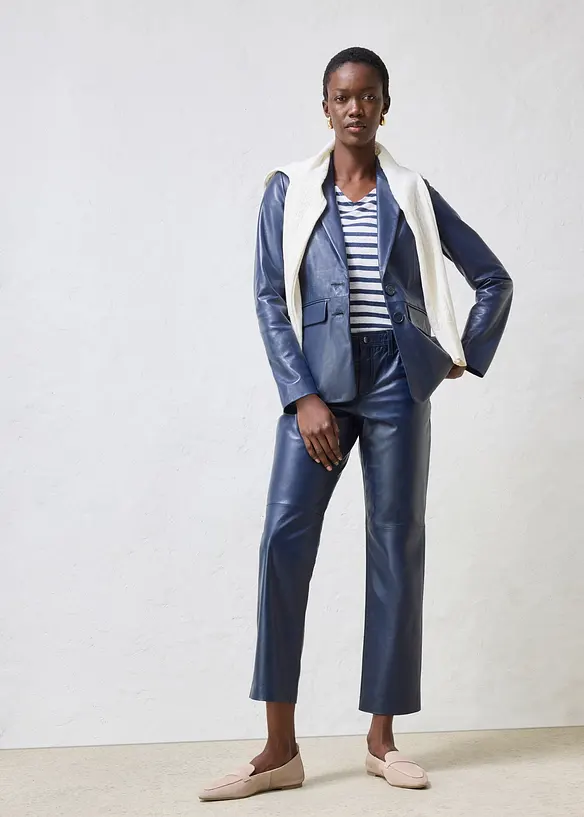 Blazer in nappa d'agnello, bonprix