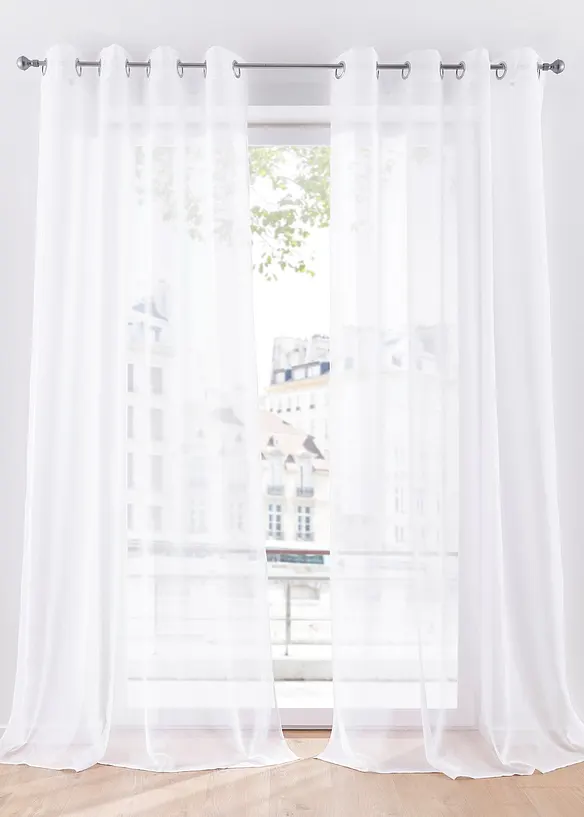 Tenda trasparente finemente strutturata, anche extra lunga (pacco da 1), bonprix