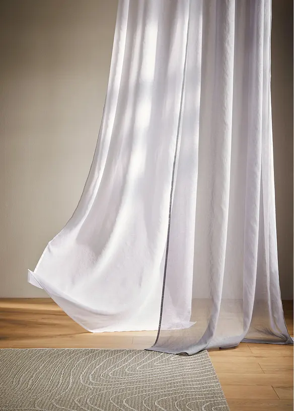 Tenda trasparente finemente strutturata, anche extra lunga (pacco da 1), bonprix